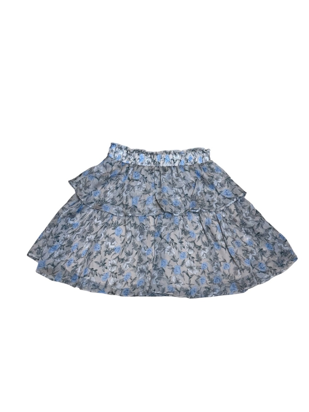 VICI Floral Ruffle Mini Skirt Tiered Elastic Waist Boho Romantic